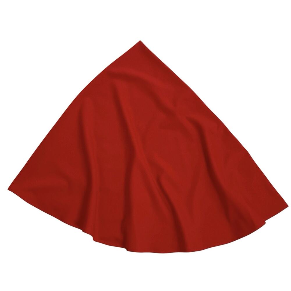 Vintage Festive Round Holiday Tablecloth 54" Red Flowing Smooth Texture Classic